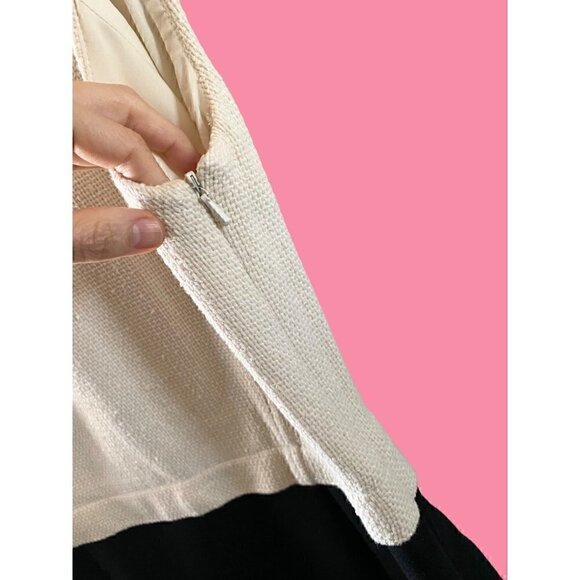 Tory Burch Tweed Wool Sheath Dress size 10 Black Off White Shift - Picture 5 of 14